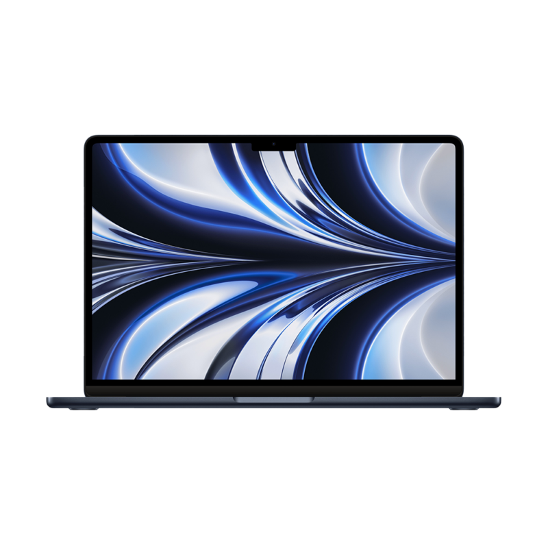 Apple-MacBook-Midnight-Front-800x800.png MacBook Air 15″ (2023) – Apple M2 | 8GB RAM | 512GB SSD – Midnight Blue - Afbeelding 1